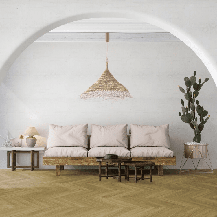 Lame de sol PVC effet bois prête à poser madera castano (chevron) Gerflor - 61 cm x 11.4 cm x 0.35 cm
