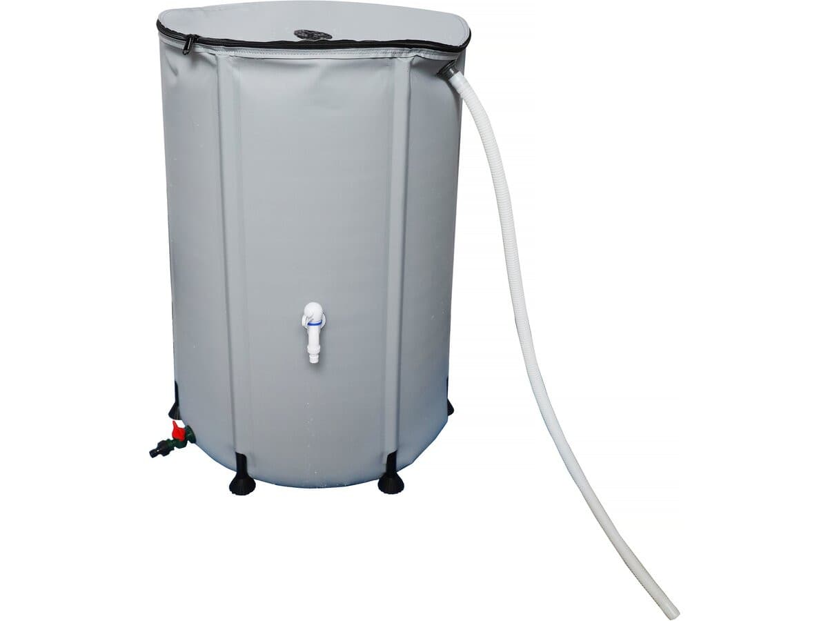 Récupérateur d'eau souple en PVC 250 L - Gris