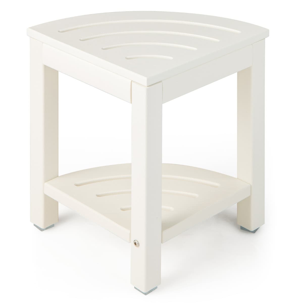 Tabouret Salle de Bain 2 Niveaux avec Étagère de Rangement pour Enfants et Adultes Charge Max 150kg