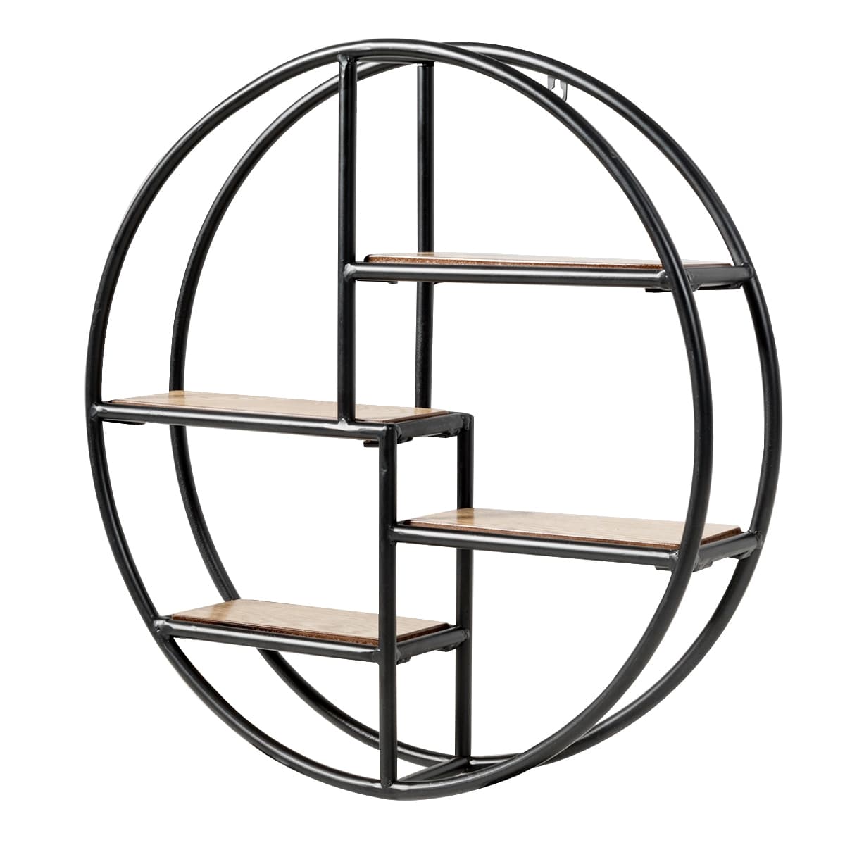 Étagères Murales Ronde de Style Industrielle avec 4 Etagères Dimensions Ø 55 x 11 CM Matériel de Fix