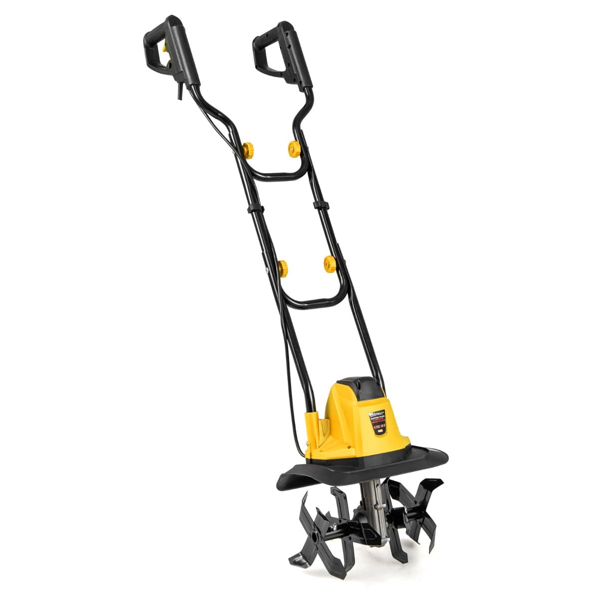 CostwayMotoculteur Électrique Filaire Pliable de 10A Outil de Jardinage Largeur de Travail de 32cm et Profondeur de 22cm Jaune