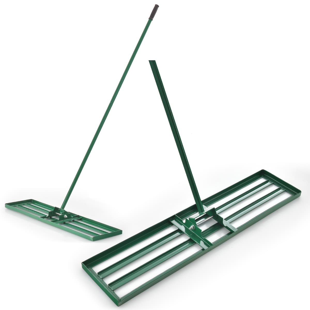 CostwayRâteau de Nivellement de Pelouse 91 cm x 25 cm Râteau de Jardin en Métal avec Poignée Ergonomique Outil de Niveau de Pelouse