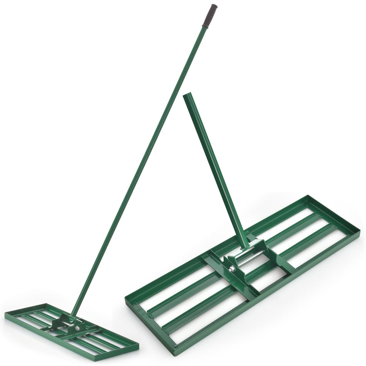 CostwayRâteau de Nivellement de Pelouse 75 cm x 25 cm Râteau de Jardin en Métal avec Poignée Ergonomique Outil de Niveau de Pelouse