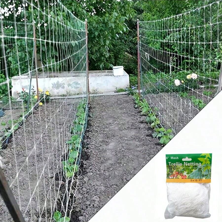 1 paquet Maximiser la récolte et l'espace de jardin avec un filet à treillis blanc résistant