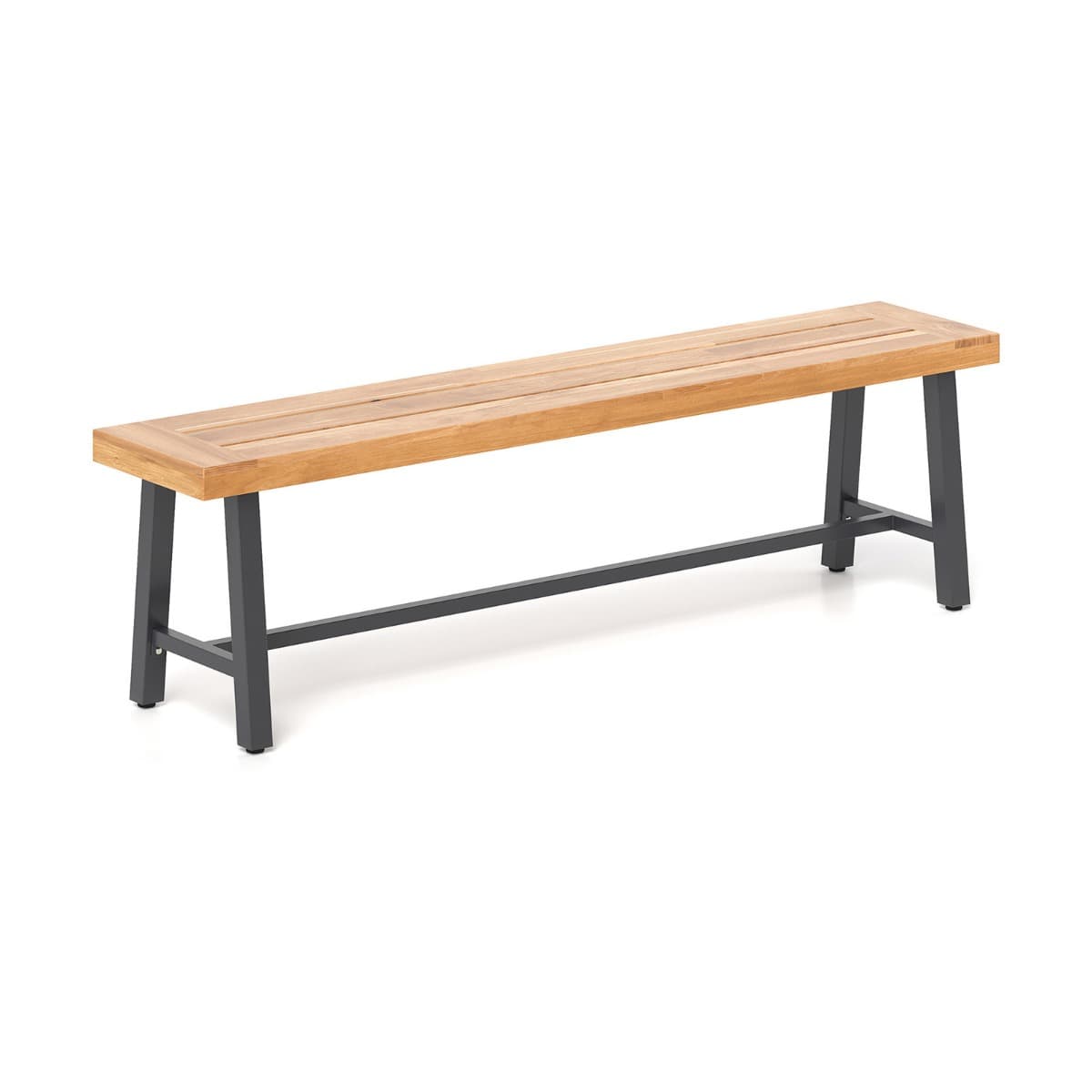 CostwayBanc d'Extérieur En Bois d’Acacia de 160cm Banc de Terrasse pour 3 Personnes avec Capacité 360kg Banc Sans Dossier